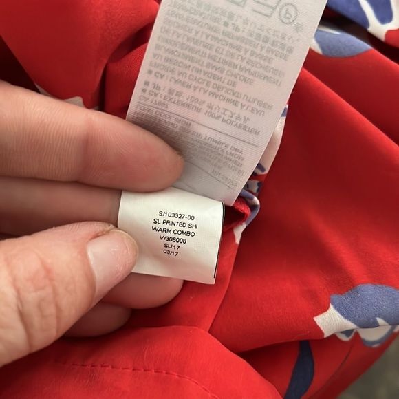 Banana Republic Factory Red Floral Collared Women's Casual Dress - Picture 8 of 9